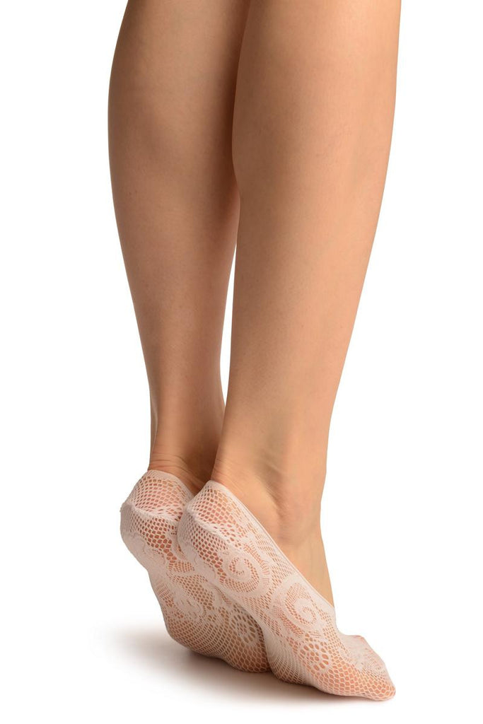 Liss Kiss White Lilly Lace Footies - Footsies Socks