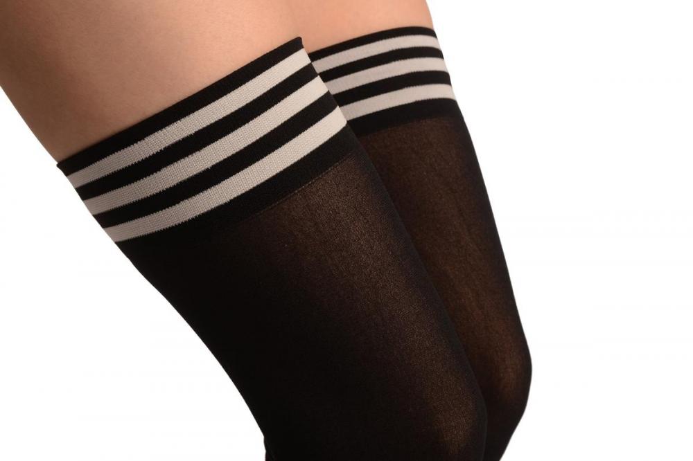 Liss Kiss White Stripes On Black (Referee) - Hold Ups