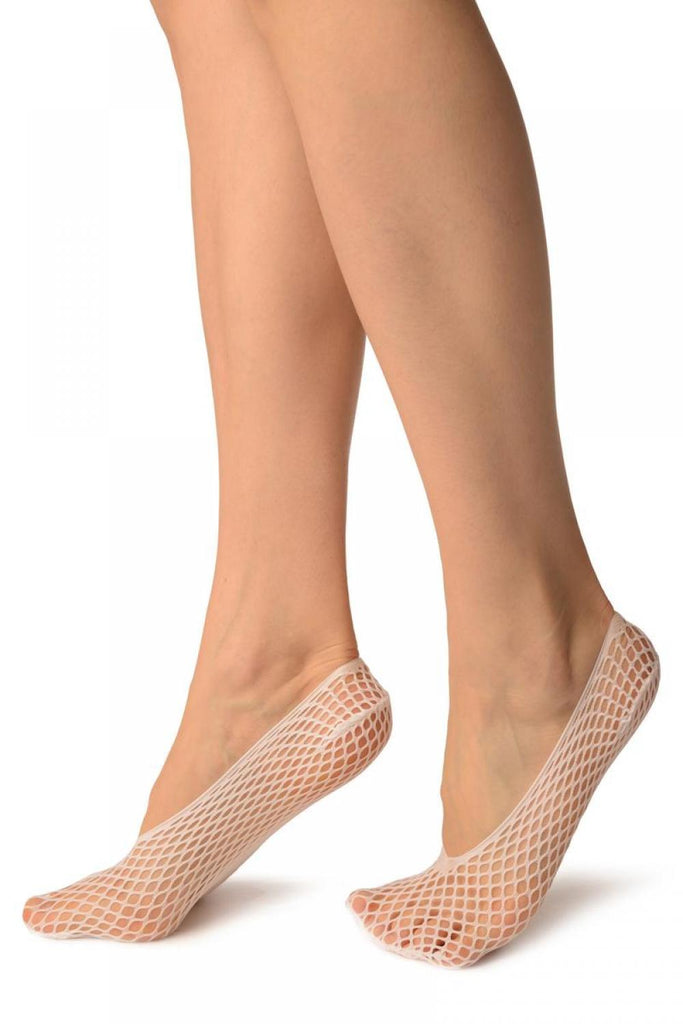 Liss Kiss White Thick Mesh Footies - Footsies Socks