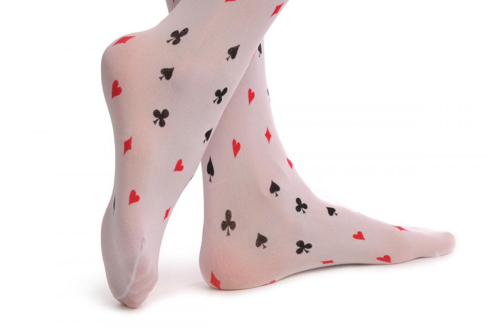 Liss Kiss White With Poker Prints - Hold Ups