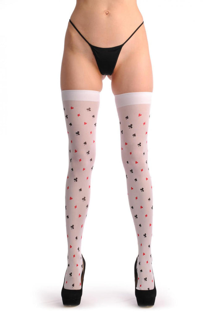 liss kiss White With Poker Prints - Hold Ups