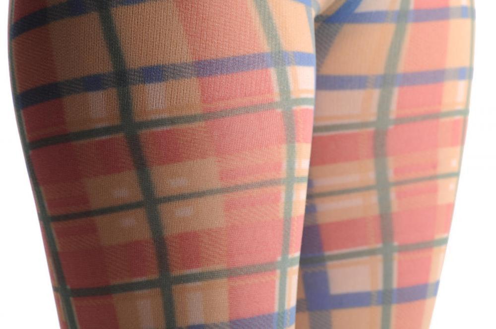 Liss Kiss Yellow & Red Checkered Print - Tights