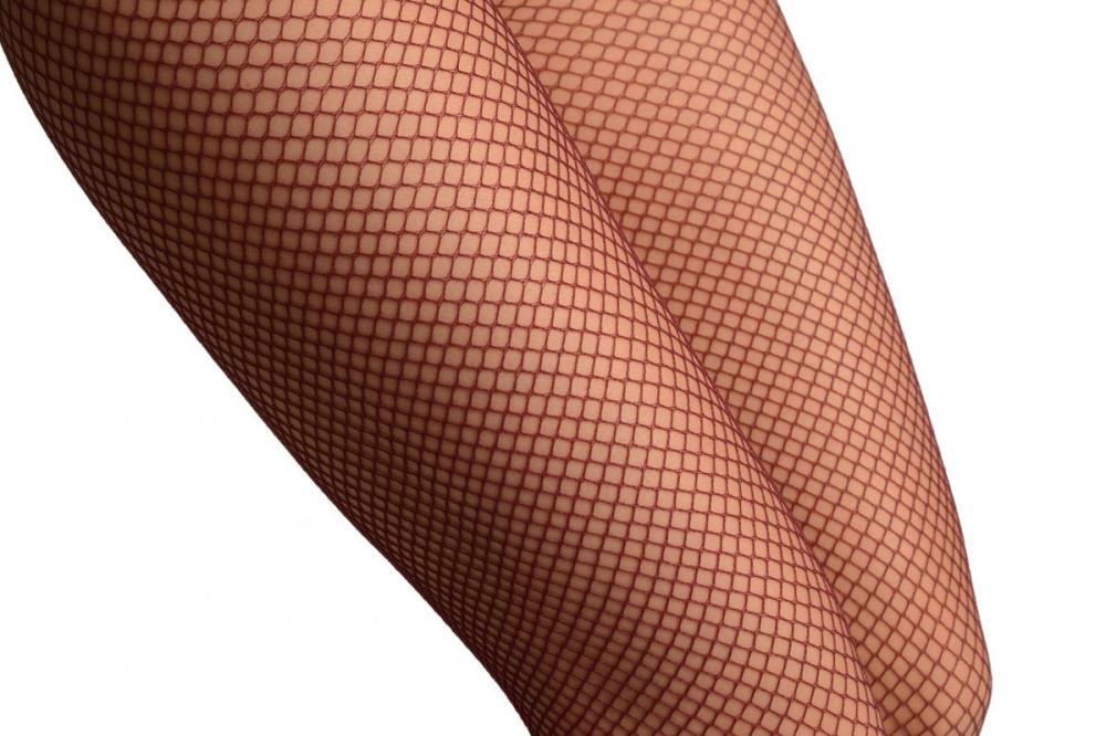 Liss Kiss Maroon Luxurious Medium Mesh Fishnet Tights - Tights