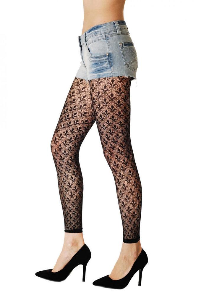 liss kiss Mesh With Royal Lillies Footless - Tights Footless