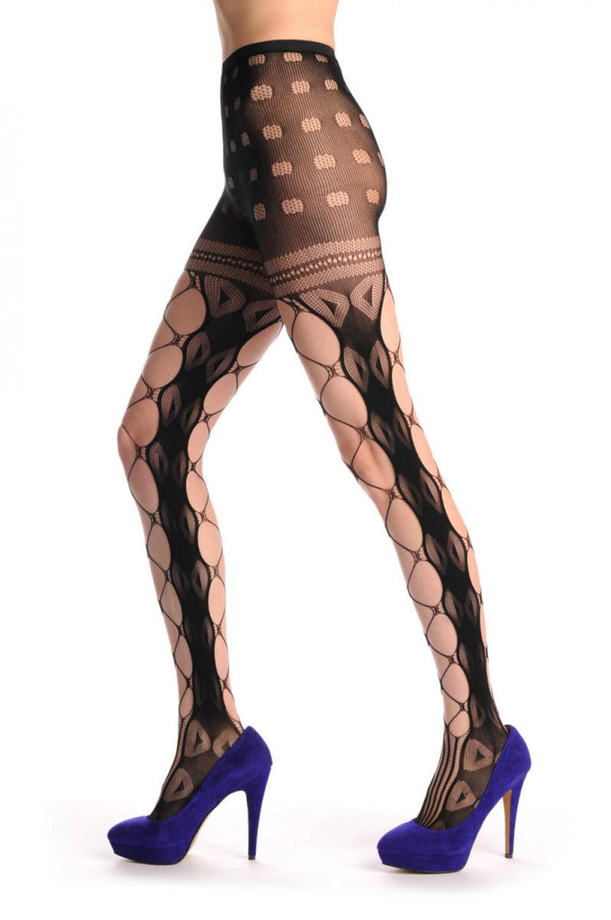 liss kiss Mesh With Side Seam & Lace Top Fishnet - Tights
