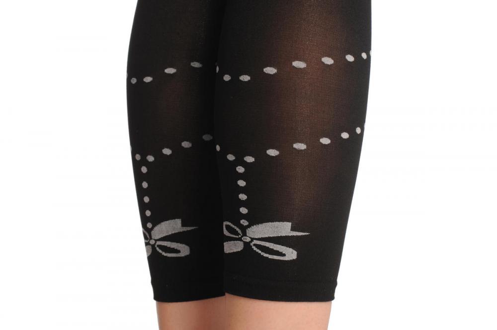 Liss Kiss Mesh With Woven Floral Garter & Bows - Leg Warmers