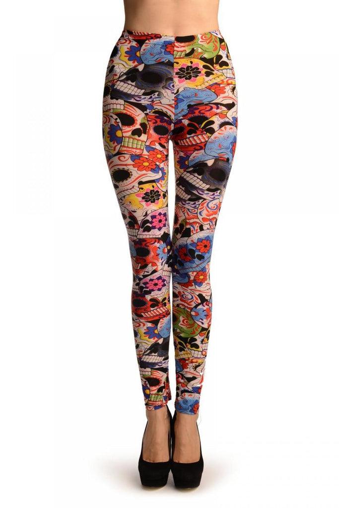 liss kiss Mexican Skulls (Halloween) Leggings - Leggings