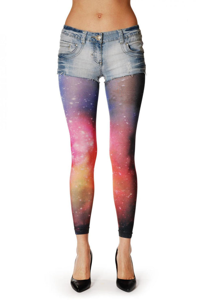 liss kiss Milky Way (Galaxy) Print Footless - Tights Footless