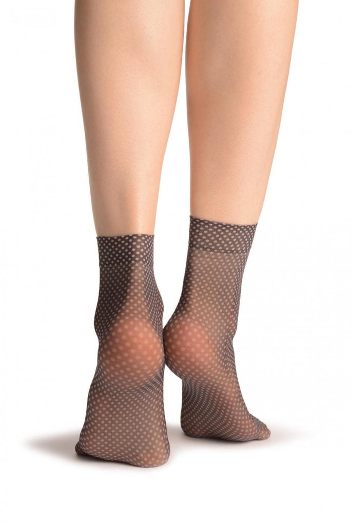 Liss Kiss Mini Polka Dot Print 20 Den Ankle High Socks - Socks
