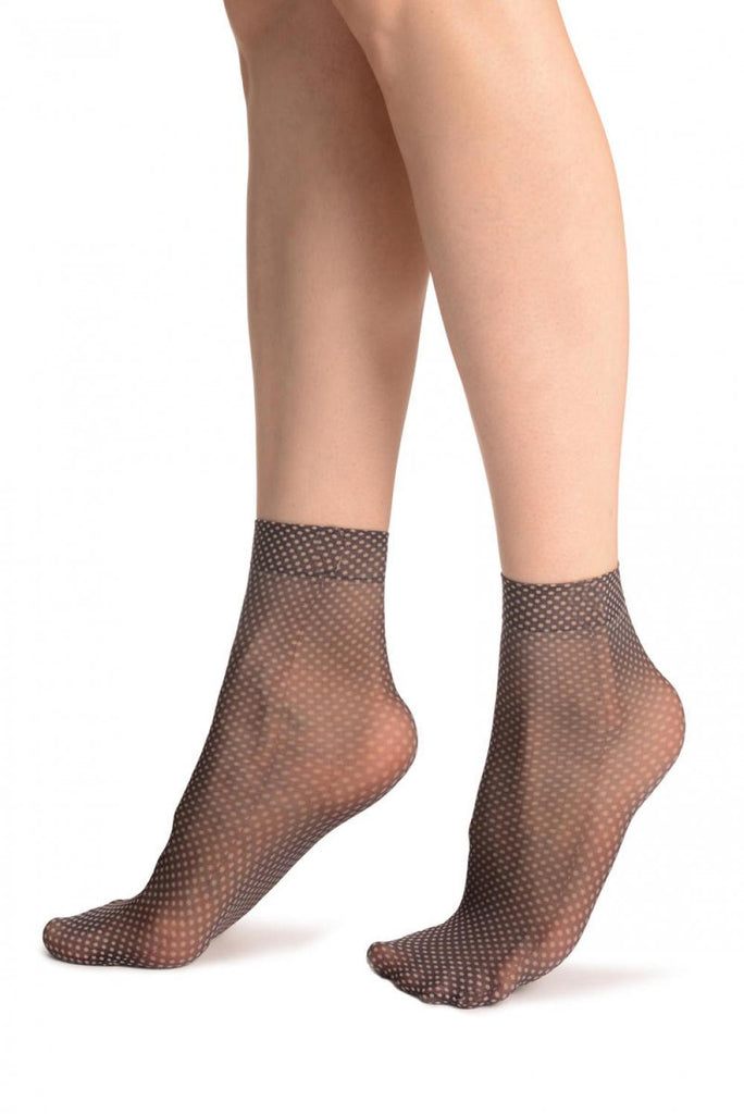 Liss Kiss Mini Polka Dot Print 20 Den Ankle High Socks - Socks