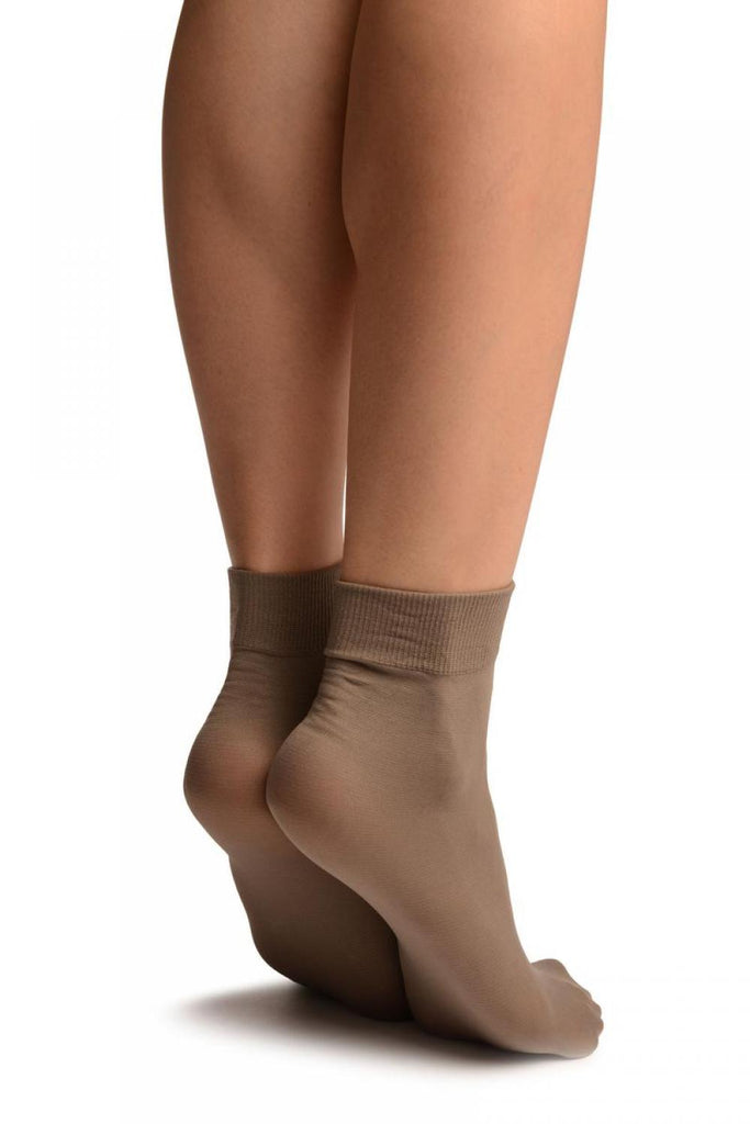 Liss Kiss Mocha Comfort Top Strong Ankle High Socks - Socks