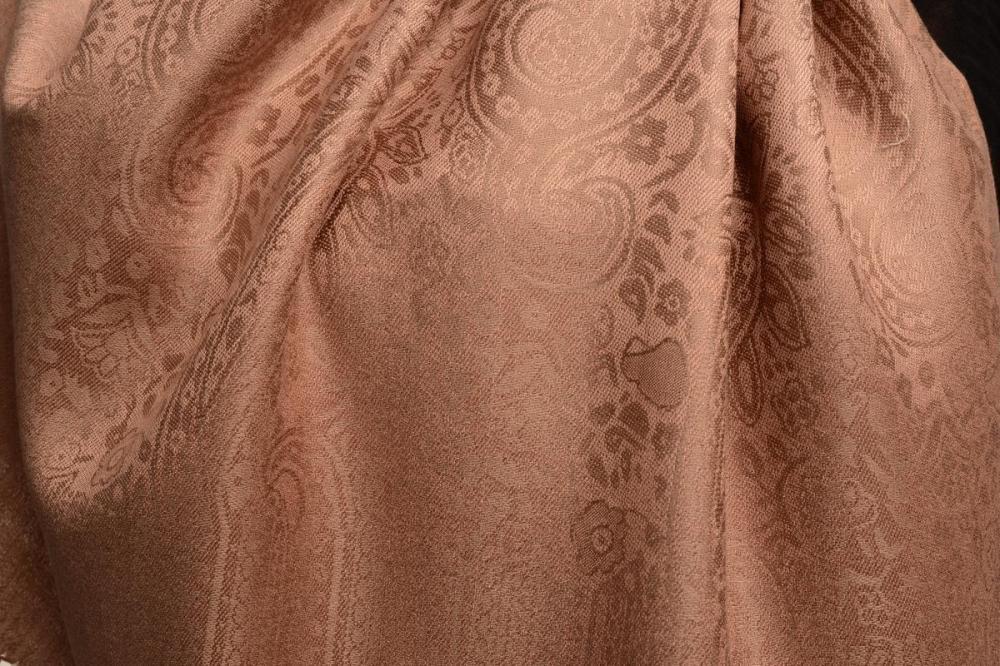 Liss Kiss Mocha Paisleys Pashmina Feel With Tassels - Scarf