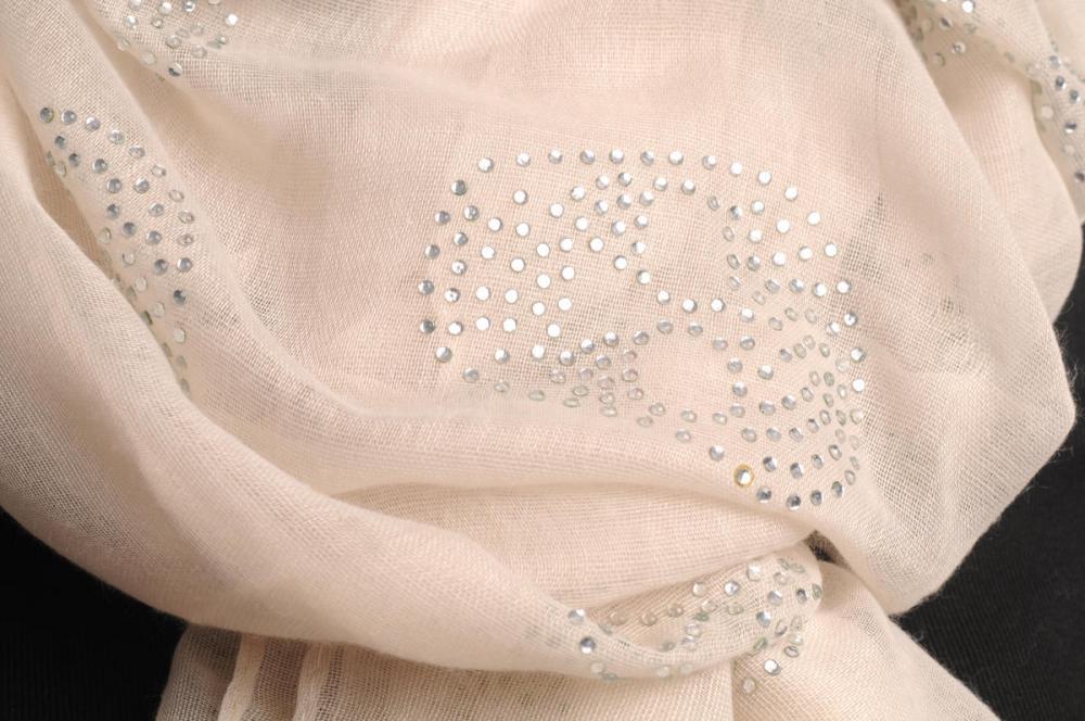 Liss Kiss Mocha With Crystal Diamonds Skulls Unisex Scarf & Beach Sarong - Scarf