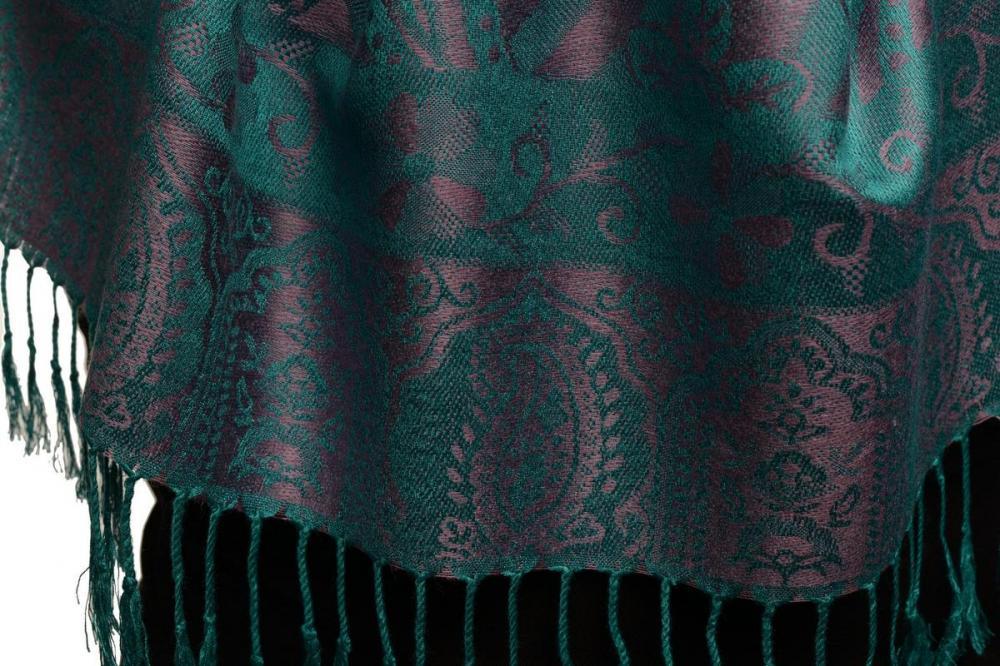 Liss Kiss Moroccan Rose On Mauve Pink Pashmina With Tassels - Scarf