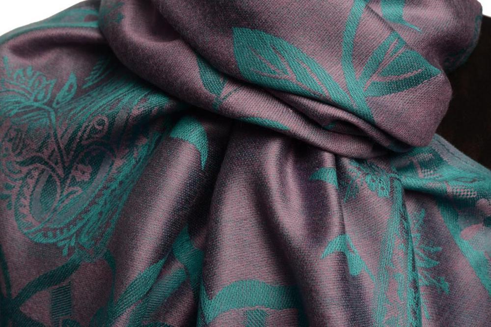 Liss Kiss Moroccan Rose On Mauve Pink Pashmina With Tassels - Scarf