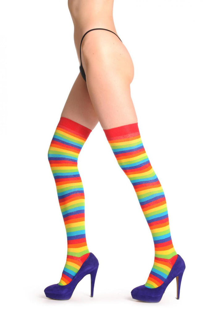 Liss Kiss Multicoloured Stripes - Over The Knee Socks