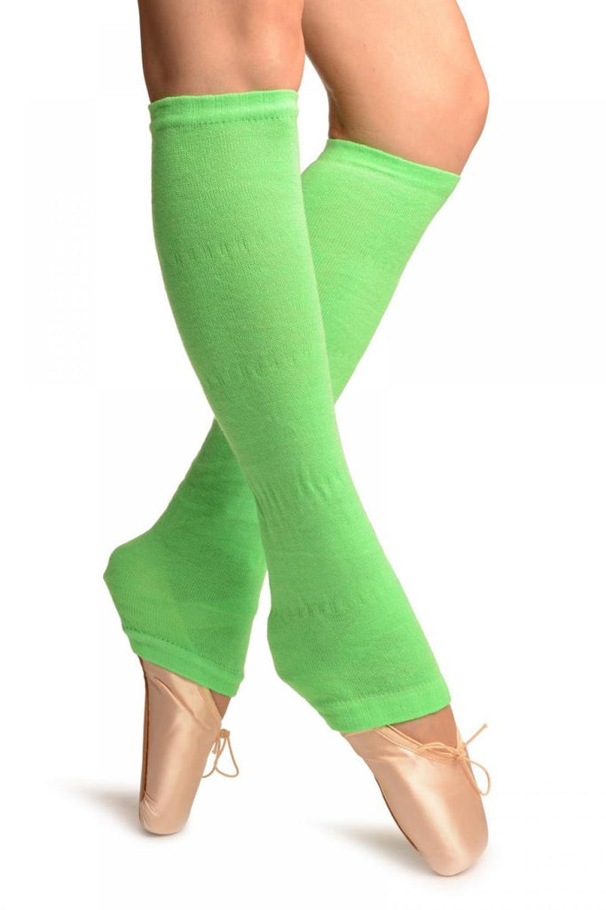 Liss Kiss Neon Green Gaufre Dance/Ballet Leg Warmers - Leg Warmers