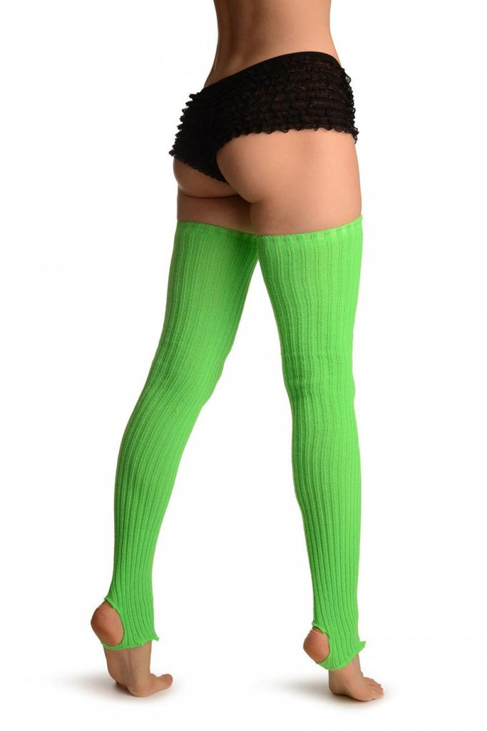Liss Kiss Neon Green Stirrup Dance/Ballet Leg Warmers - Leg Warmers