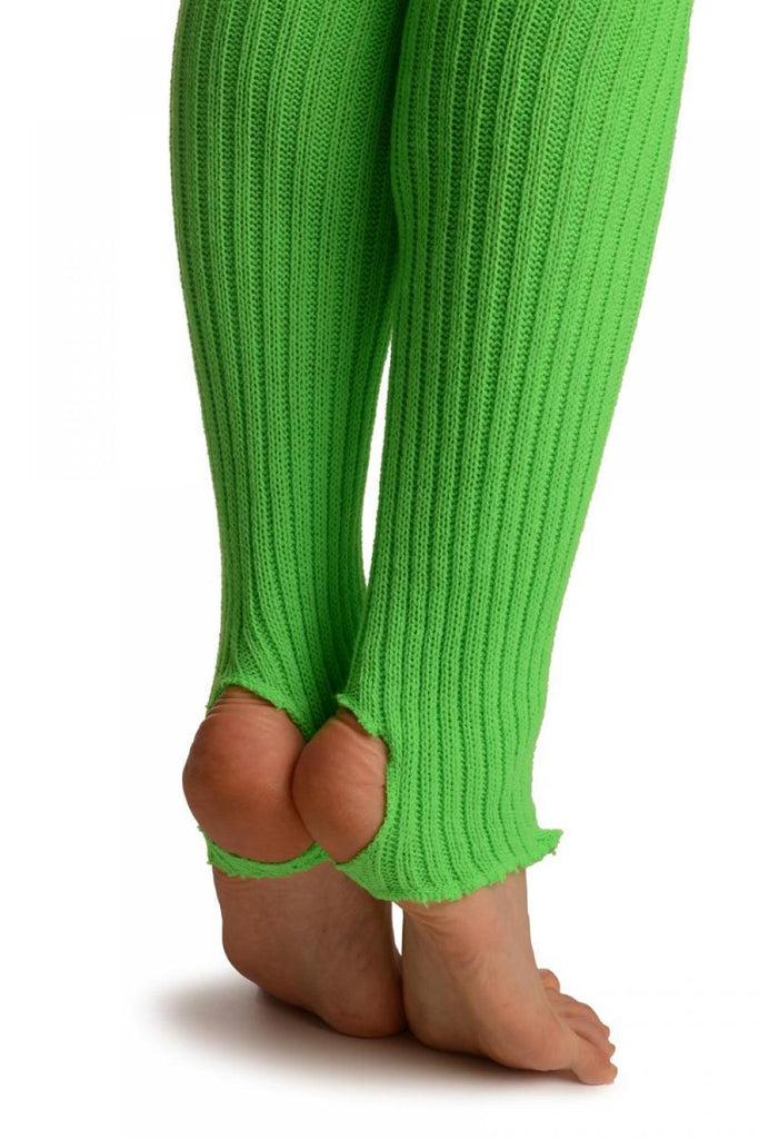 Liss Kiss Neon Green Stirrup Dance/Ballet Leg Warmers - Leg Warmers