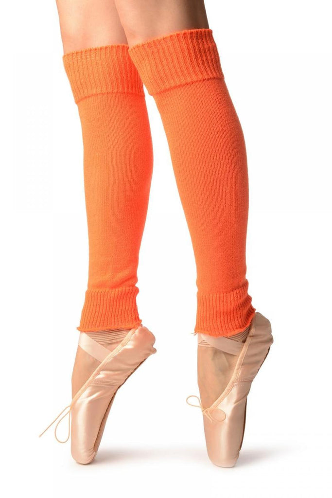 Liss Kiss Neon Orange Fluorescent Dance/Ballet Leg Warmers - Leg Warmers
