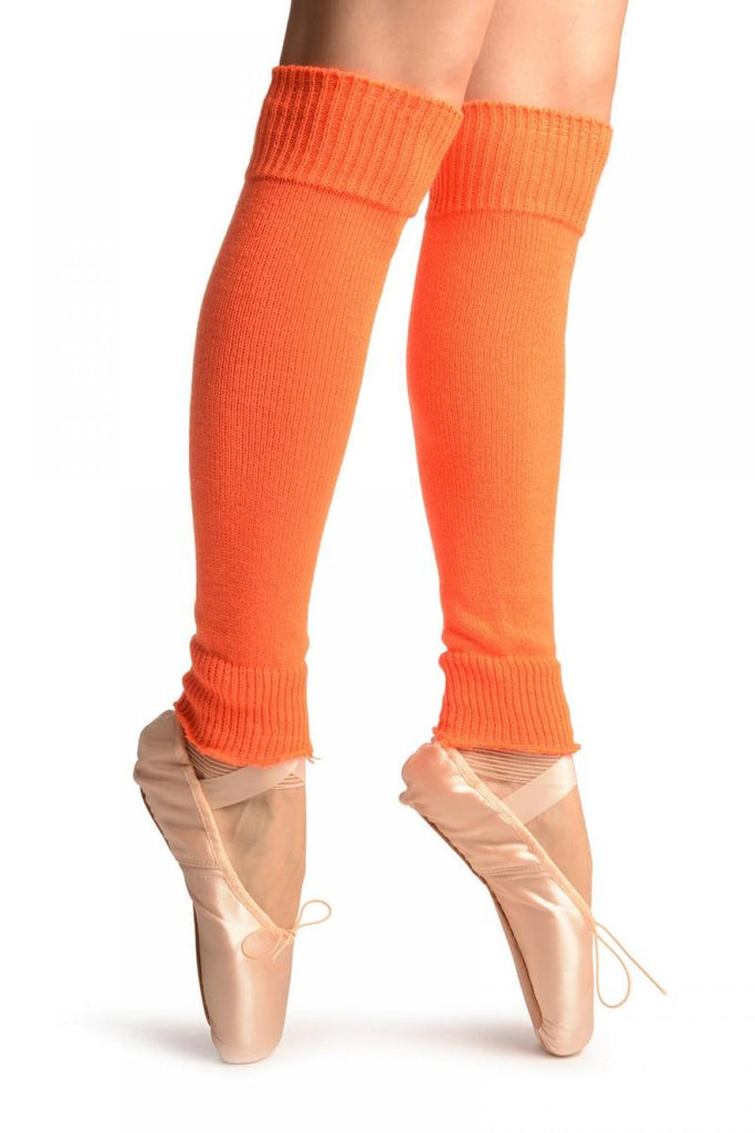 Liss Kiss Neon Orange Fluorescent Dance/Ballet Leg Warmers - Leg Warmers