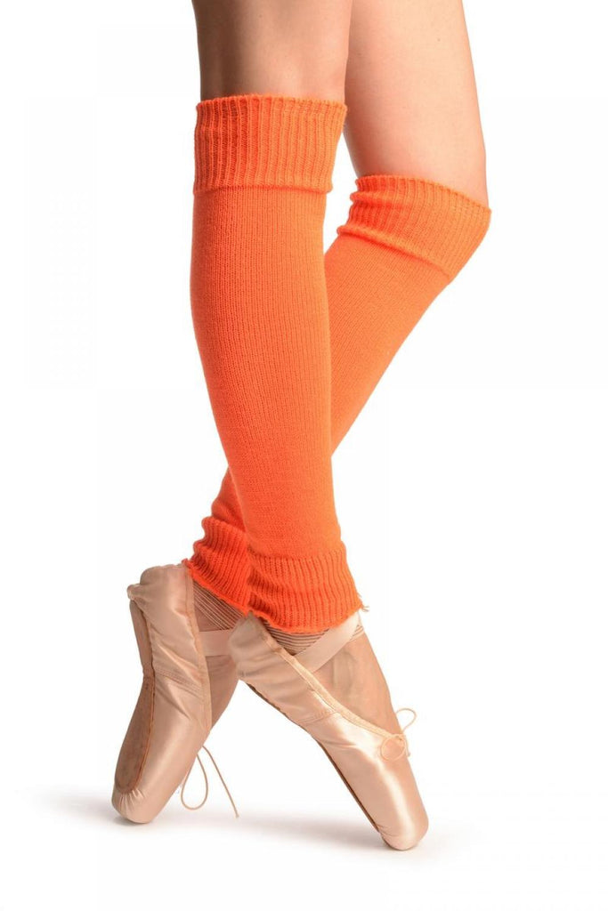 Liss Kiss Neon Orange Fluorescent Dance/Ballet Leg Warmers - Leg Warmers
