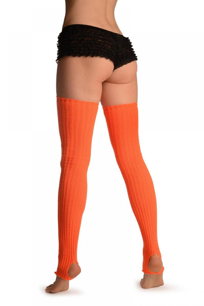 Liss Kiss Neon Orange Stirrup Dance/Ballet Leg Warmers - Leg Warmers