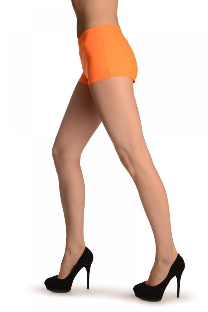 Liss Kiss Neon Orange Women's Stretchy Yoga Shorts - Shorts