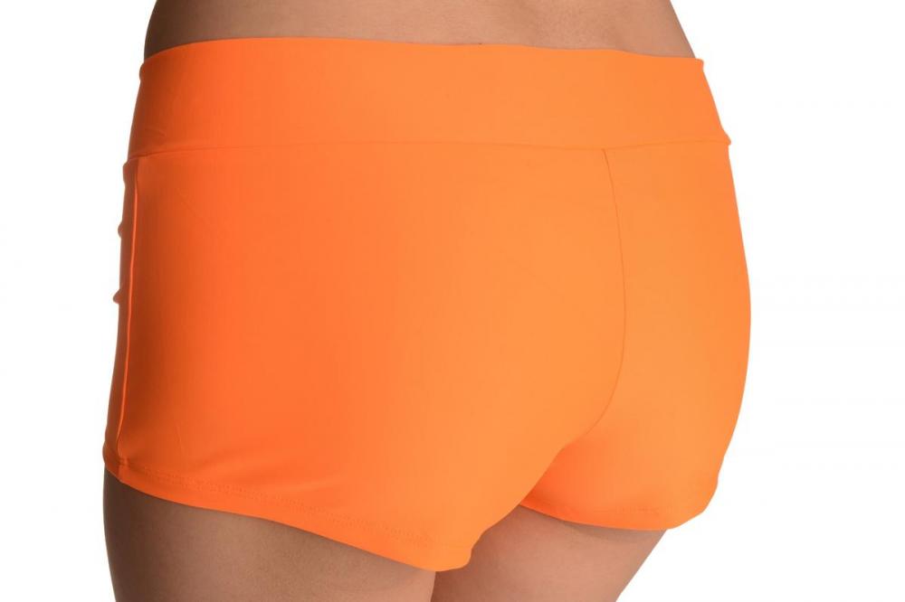 Liss Kiss Neon Orange Women's Stretchy Yoga Shorts - Shorts