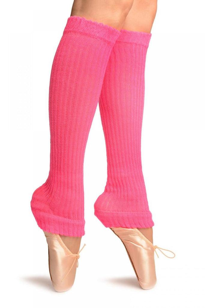 Liss Kiss Neon Pink Double Rib Stitch Dance/Ballet Leg Warmers - Leg Warmers