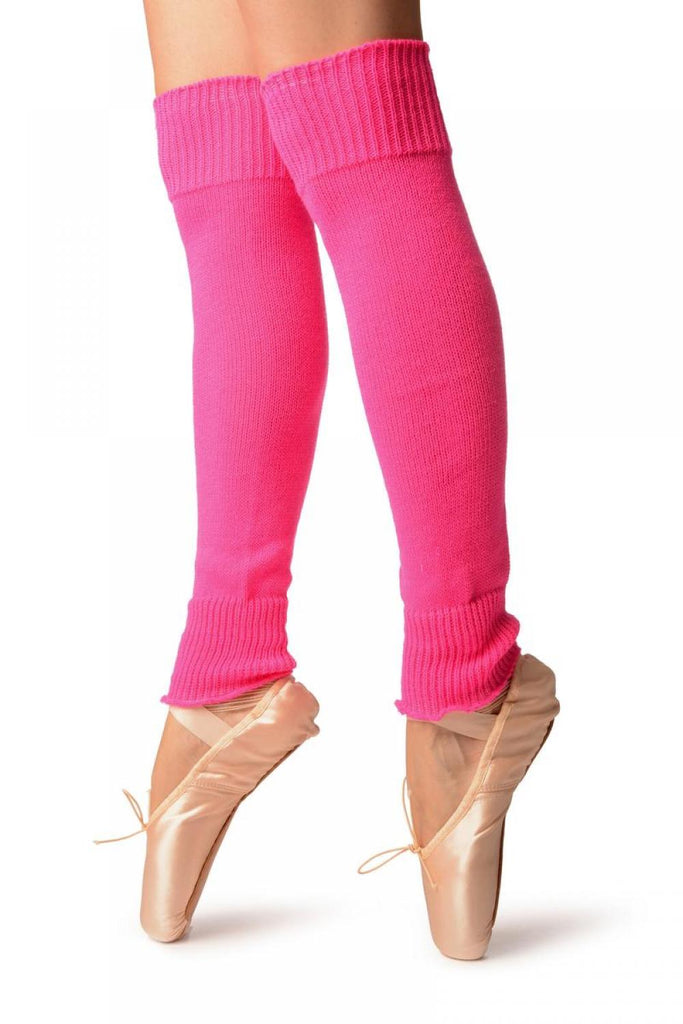 Liss Kiss Neon Pink Fluorescent Dance/Ballet Leg Warmers - Leg Warmers