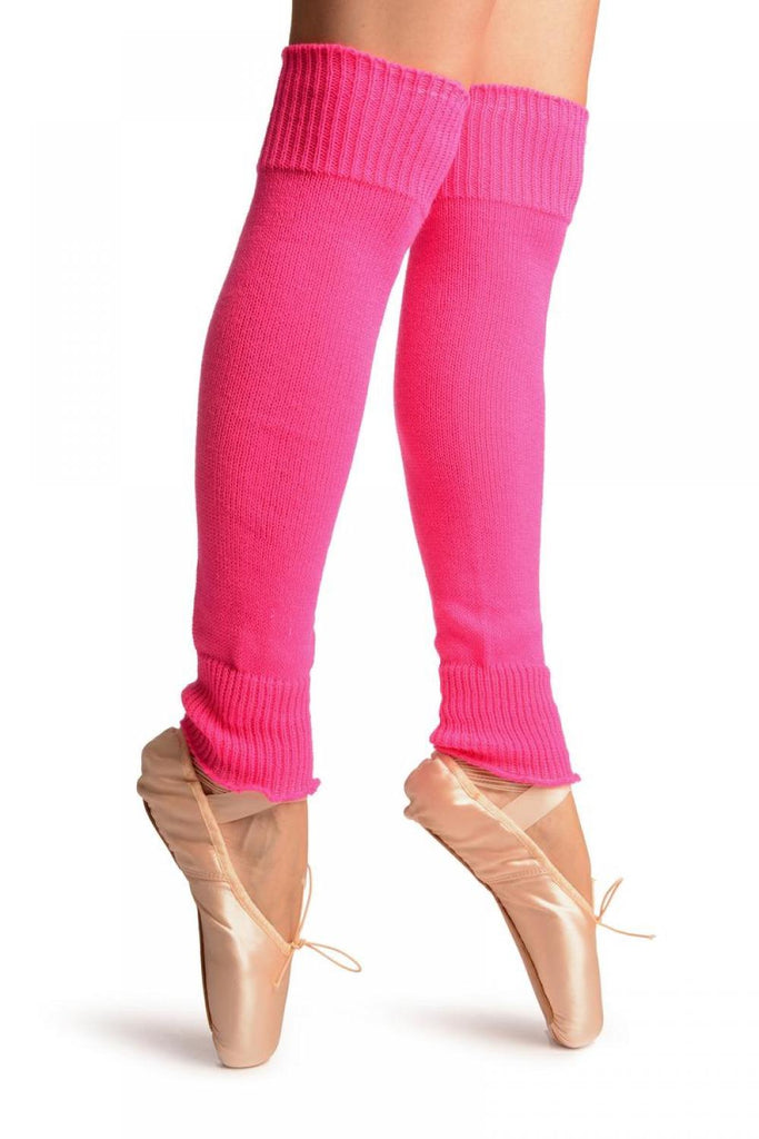 Liss Kiss Neon Pink Fluorescent Dance/Ballet Leg Warmers - Leg Warmers