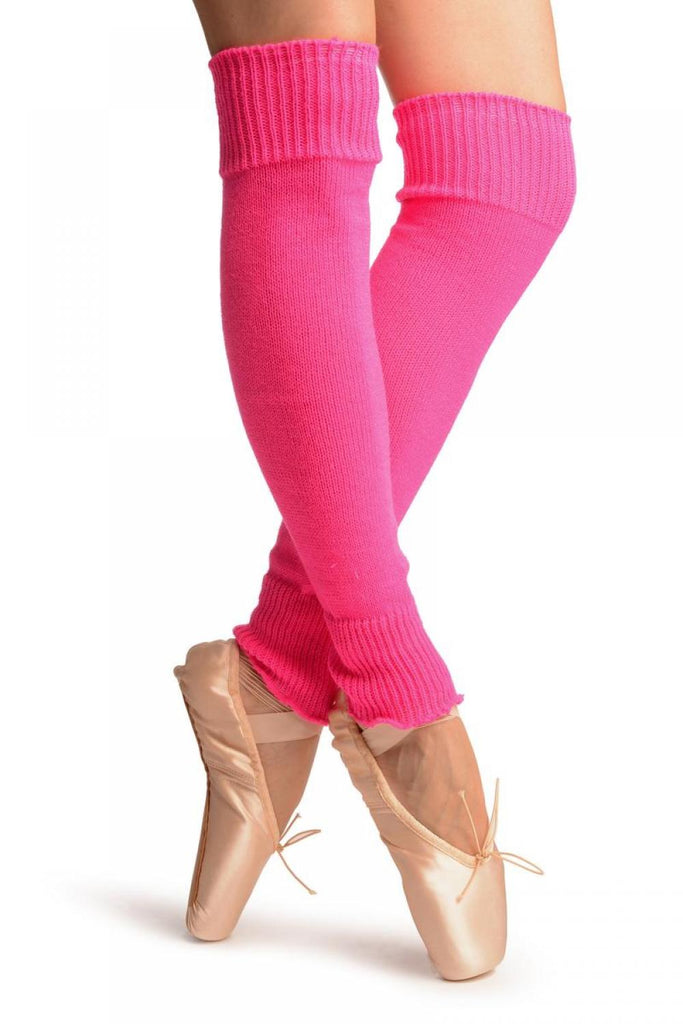 liss kiss Neon Pink Fluorescent Dance/Ballet Leg Warmers - Leg Warmers