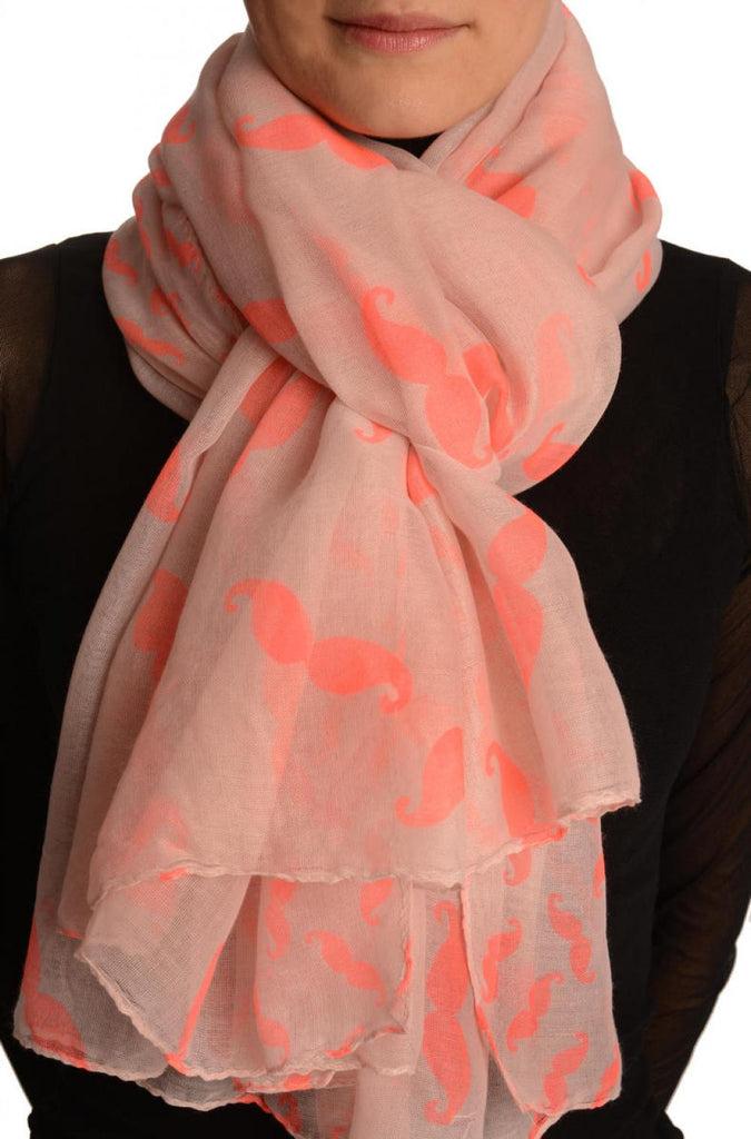 liss kiss Neon Pink Moustaches On Pink Unisex Scarf & Beach Sarong - Scarf