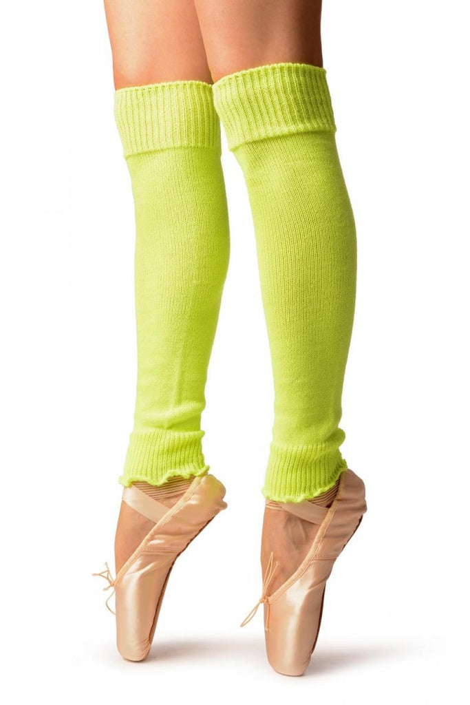Liss Kiss Neon Yellow Fluorescent Dance/Ballet Leg Warmers - Leg Warmers