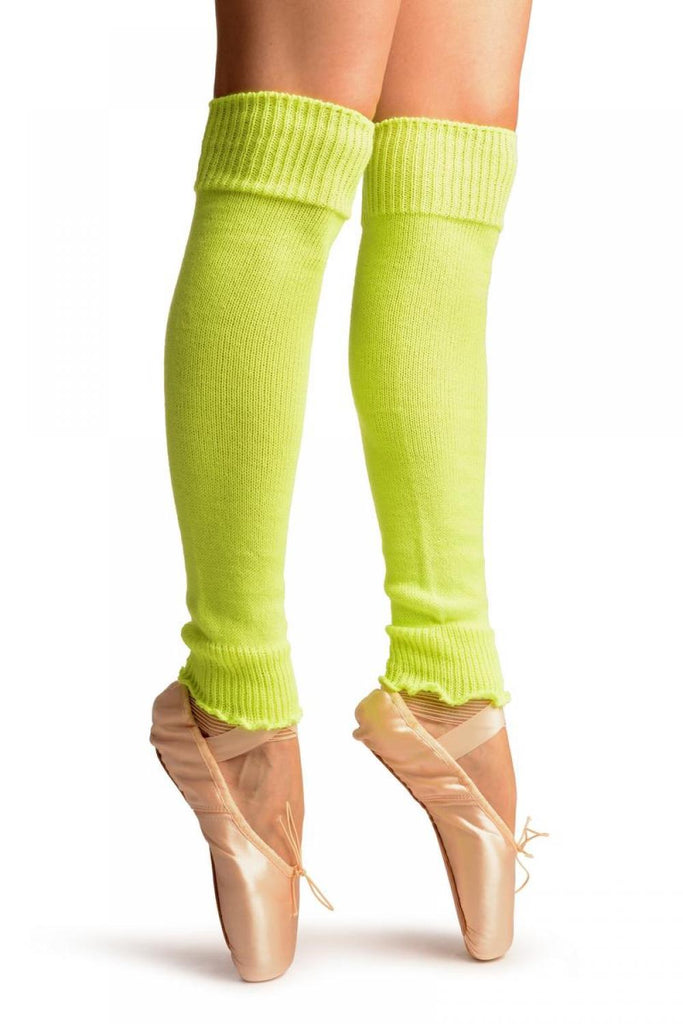 Liss Kiss Neon Yellow Fluorescent Dance/Ballet Leg Warmers - Leg Warmers