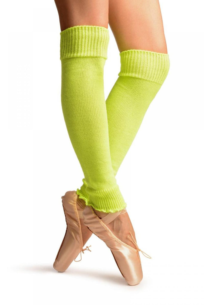 Liss Kiss Neon Yellow Fluorescent Dance/Ballet Leg Warmers - Leg Warmers