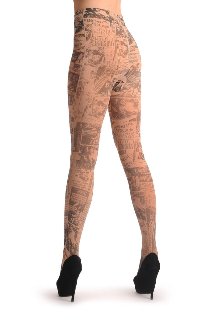 Liss Kiss New York News Vintage Warm Winter Fleece 500 Den - Tights