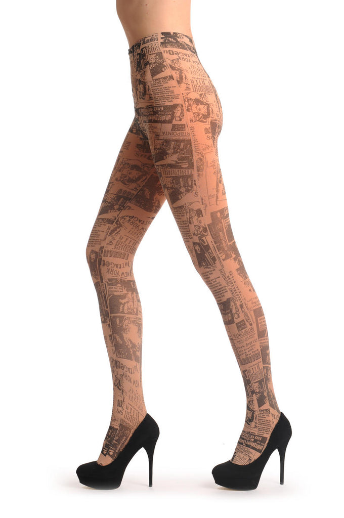 Liss Kiss New York News Vintage Warm Winter Fleece 500 Den - Tights