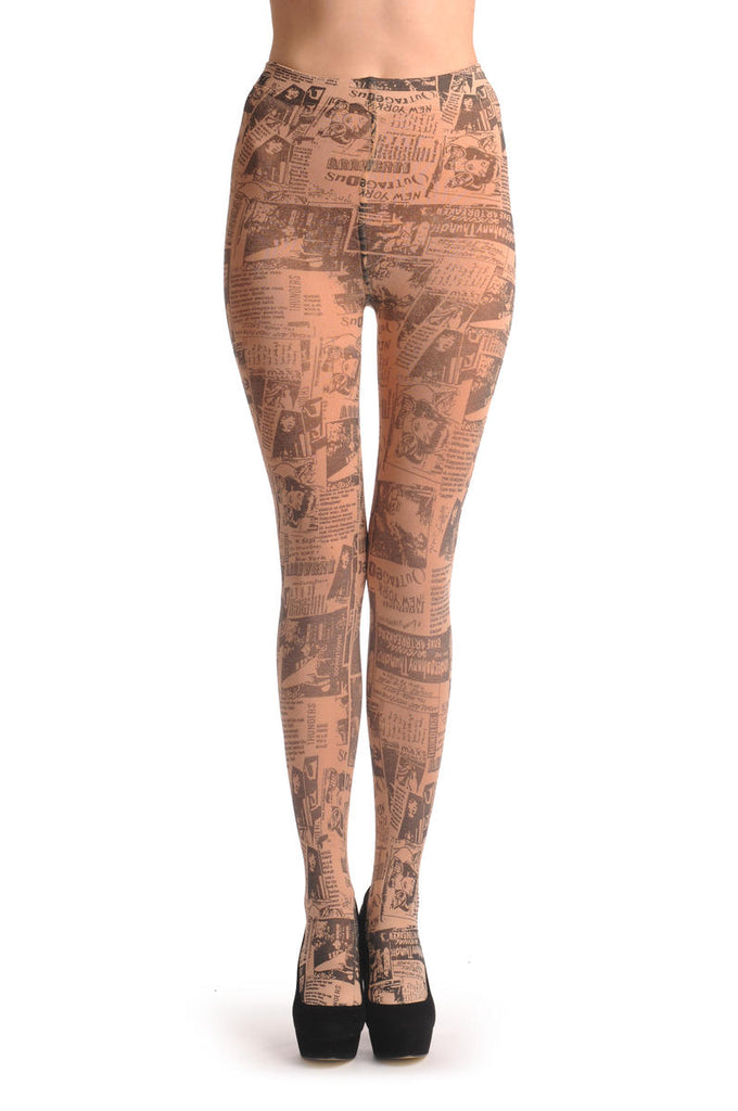 liss kiss New York News Vintage Warm Winter Fleece 500 Den - Tights