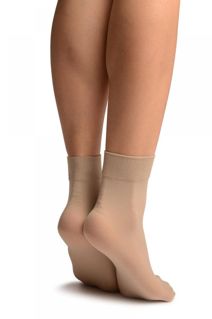 Liss Kiss Nude Comfort Top Strong Ankle High Socks - Socks