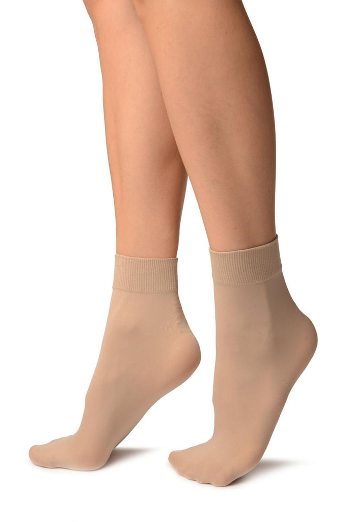 Liss Kiss Nude Comfort Top Strong Ankle High Socks - Socks