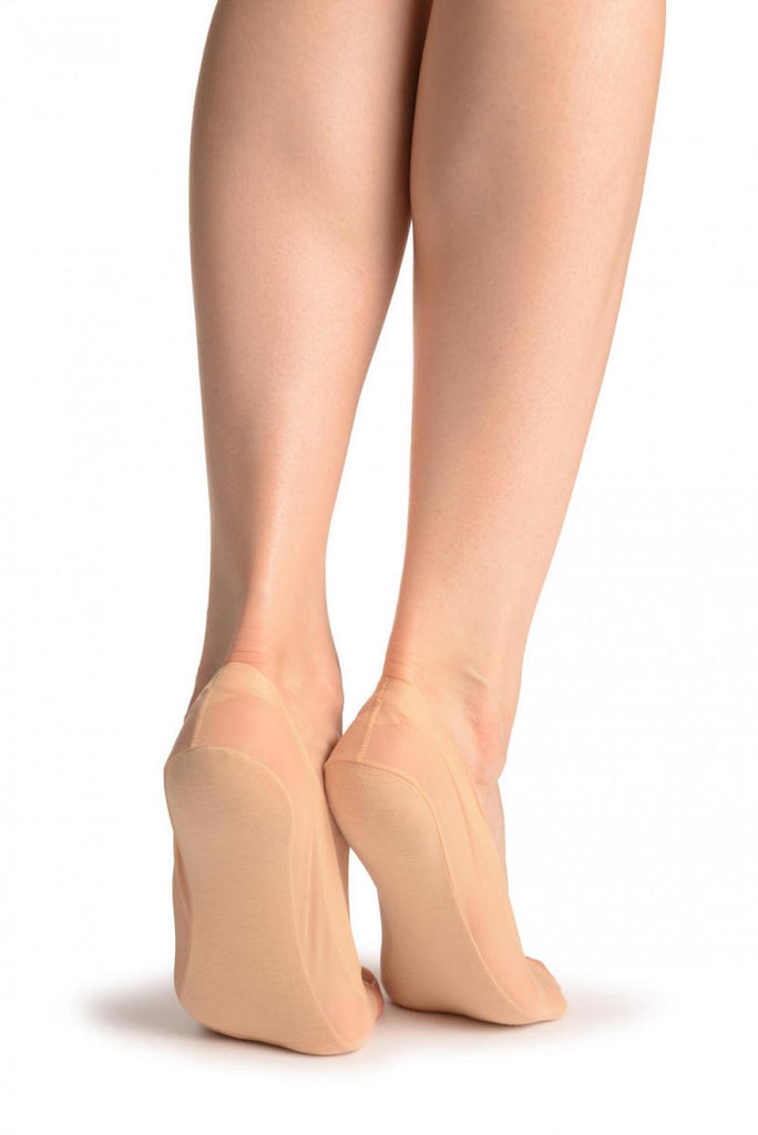 Liss Kiss Nude Open Toes With Silicon Grip Footies - Footsies Socks