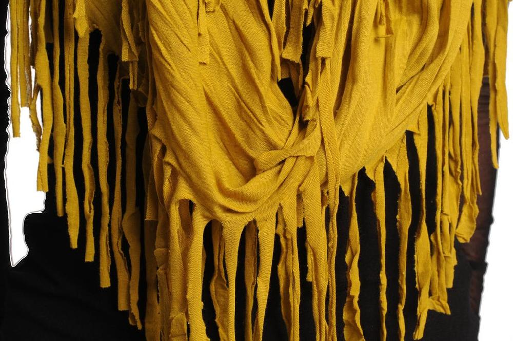 Liss Kiss Olive Green With Tassels Snood Scarf - Snood