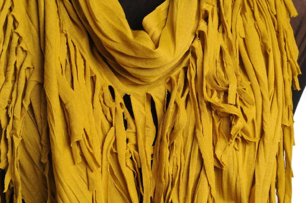 Liss Kiss Olive Green With Tassels Snood Scarf - Snood