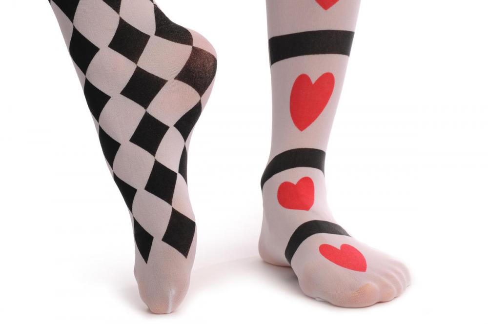 Liss Kiss One Black & White Checkered And One With Red Hearts - Hold Ups