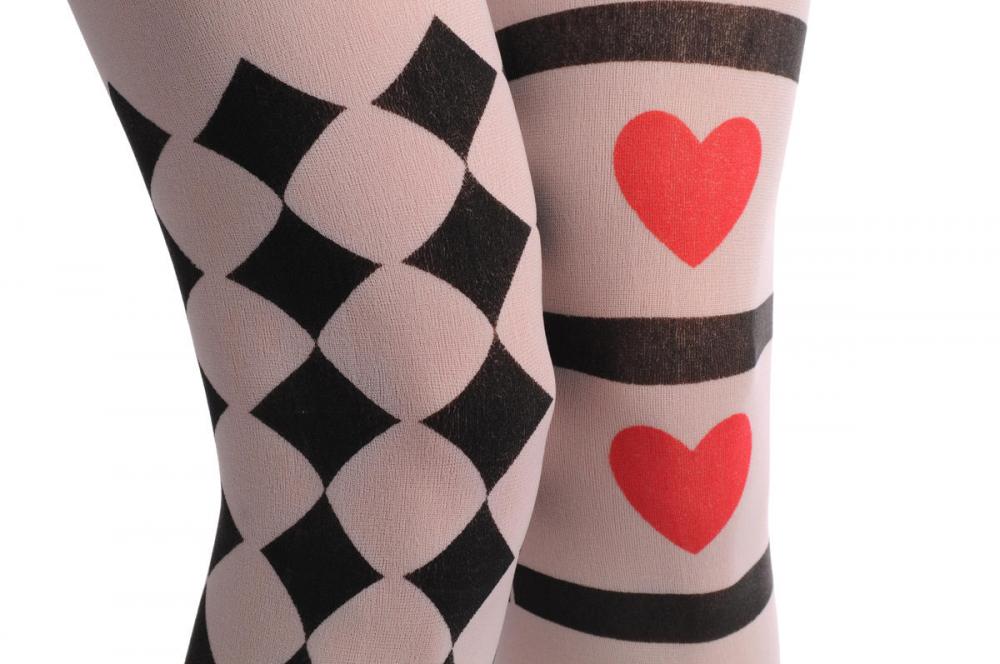 Liss Kiss One Black & White Checkered And One With Red Hearts - Hold Ups