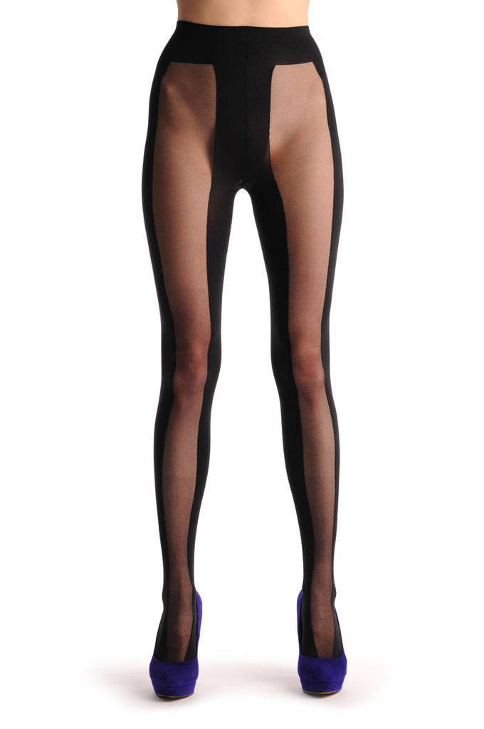 Liss Kiss Opaque & Transparent Wide Vertical Stripes - Tights