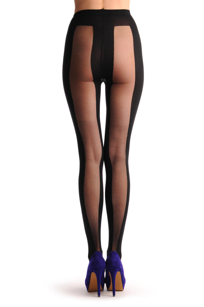 Liss Kiss Opaque & Transparent Wide Vertical Stripes - Tights