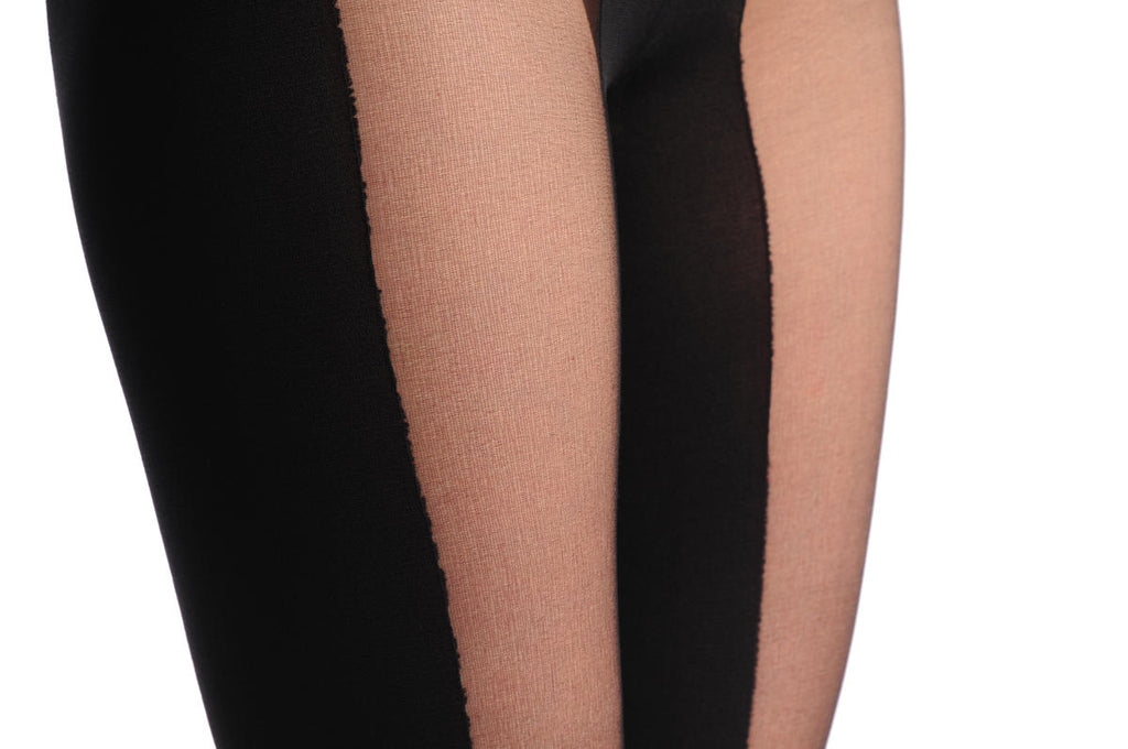 Liss Kiss Opaque & Transparent Wide Vertical Stripes - Tights